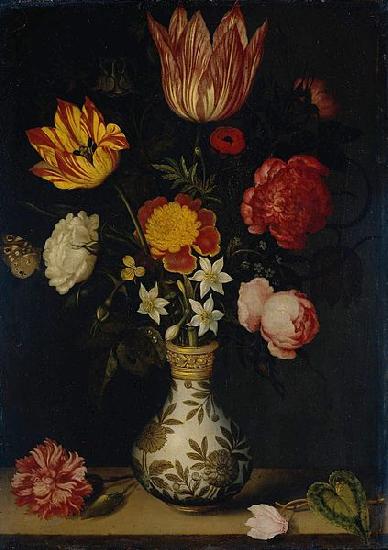 Ambrosius Bosschaert Bloemstilleven in een Wan li vaas